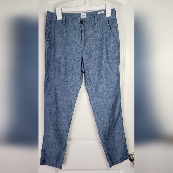Banana Republic Pants - Banana Republic Girlfriend Khaki Chambray 100% Cotton Size 2